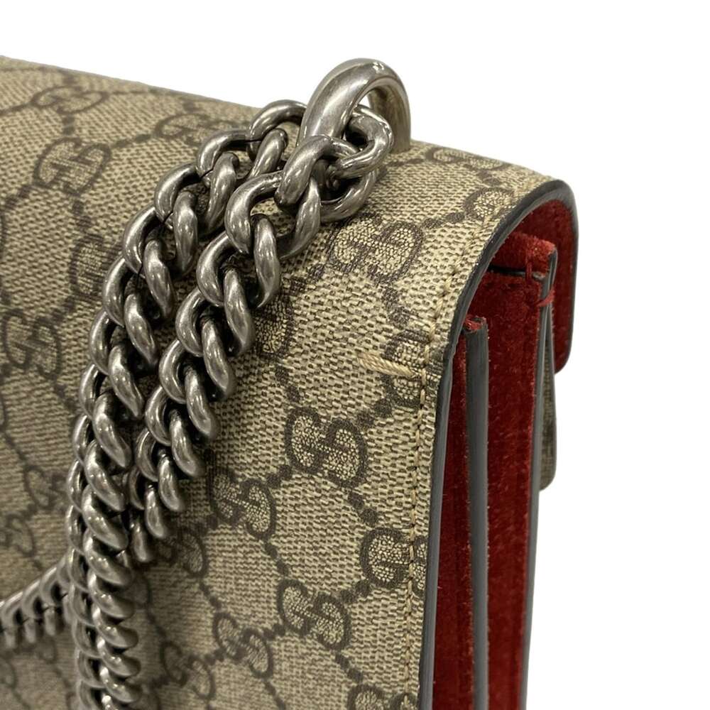 Gucci Dionysus Shoulder Bag 400249 Beige Ebony Red PVC Suede - Picture 15 of 15